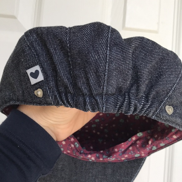 Toddler Girls Embellished Pageboy Denim Hat. - Picture 6 of 11